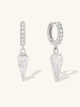 Diamond Gem Silver Baby Huggie Earrings | Wanderlust + Co