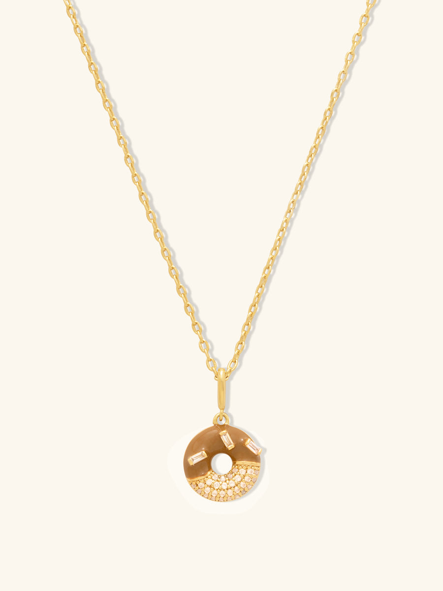 Donut Coffee Glazed Gold Necklace | Wanderlust + Co