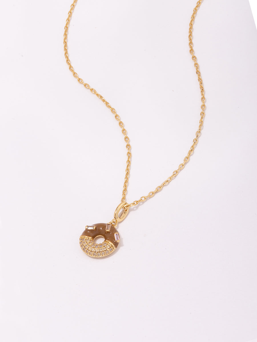 Donut Coffee Glazed Gold Necklace | Wanderlust + Co