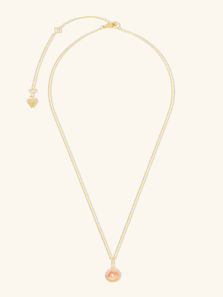 Donut Strawberry Glazed Gold Necklace | Wanderlust + Co