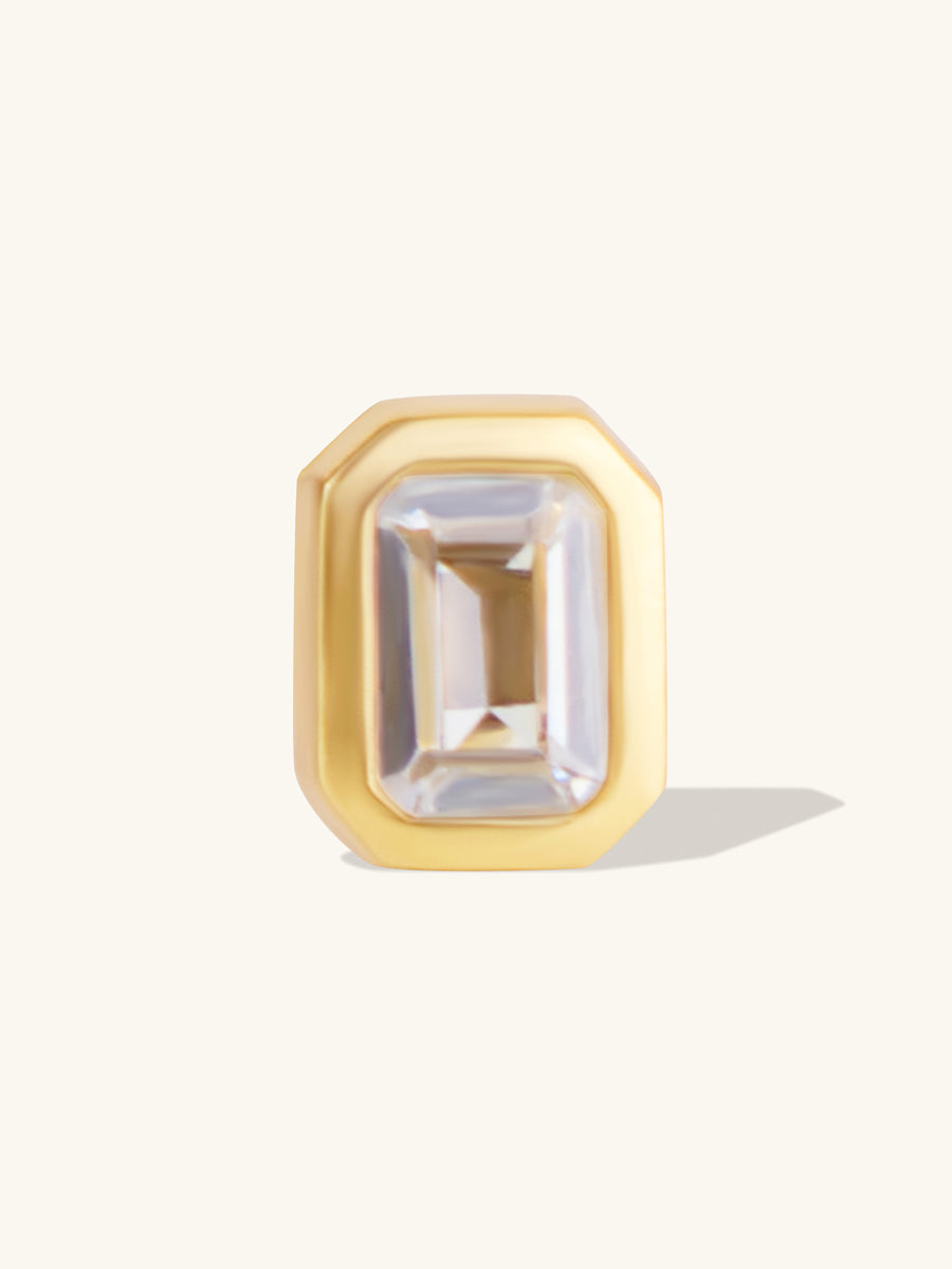 Emerald Bezel Gold Flat Back | Wanderlust + Co