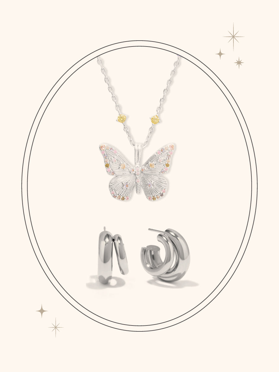 Butterfly Silver Set