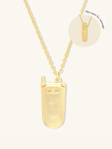 Flip Phone Gold Locket Necklace