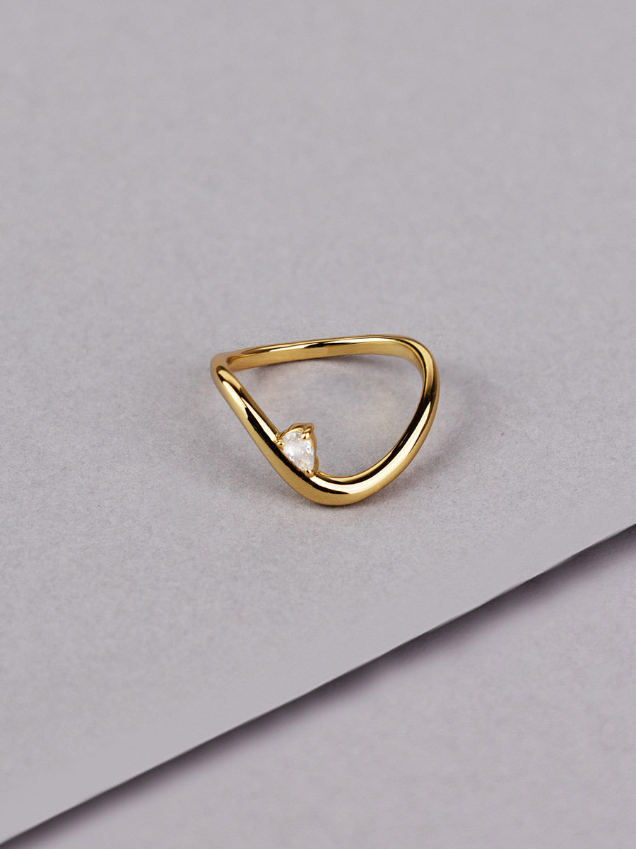 Flow Diamante 14K Gold Vermeil Ring | Wanderlust + Co