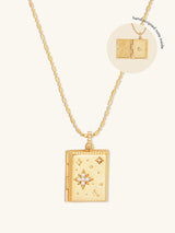 Fly Me To The Moon Gold Locket Necklace