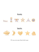 Crescent 14K Solid Gold Flat Back Earring Post | Wanderlust + Co