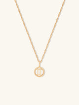 Gemini Zodiac Mother of Pearl 14K Gold Vermeil Pendant | Wanderlust +