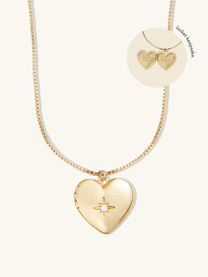 Heart Gold Locket Necklace
