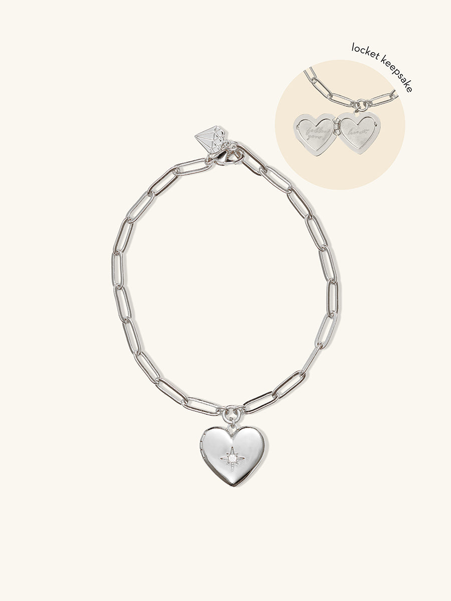 Heart Silver Locket Bracelet