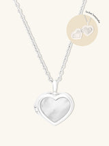 Heart Pearl & Silver Locket Necklace
