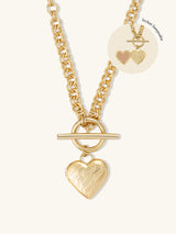 Honor Heart Mantra Gold Locket Necklace