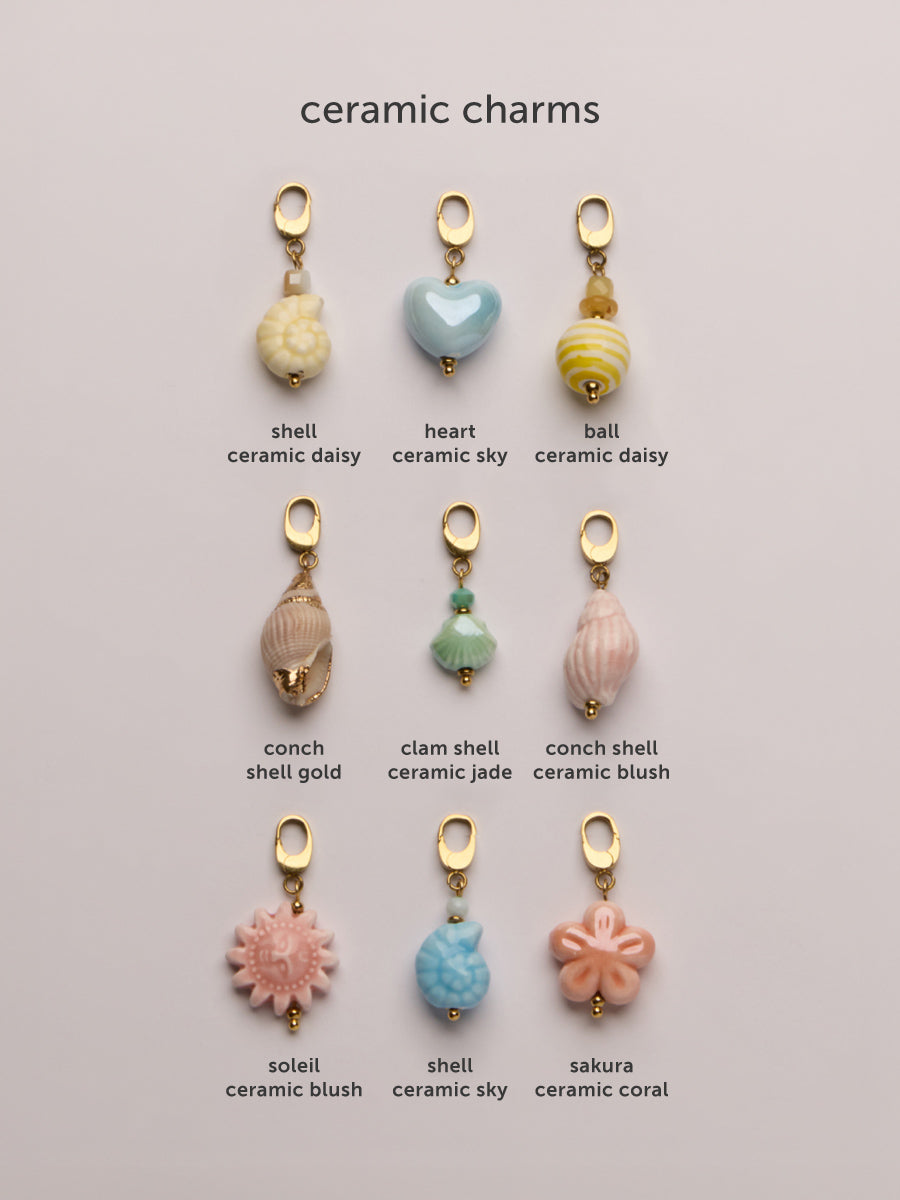 Shell Ceramic Daisy Charm | Wanderlust + Co
