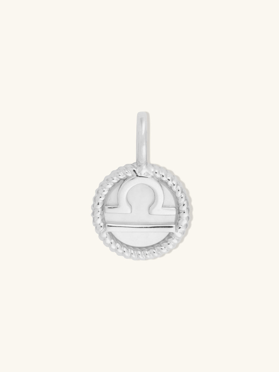 Libra Zodiac Mother of Pearl 925 Sterling Silver Pendant | Wanderlust + Co