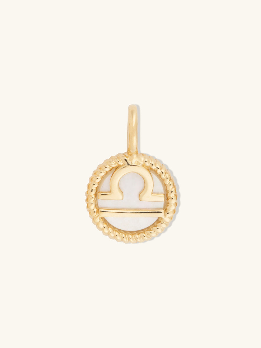 Libra Zodiac Mother of Pearl 14K Gold Vermeil Pendant | Wanderlust + Co