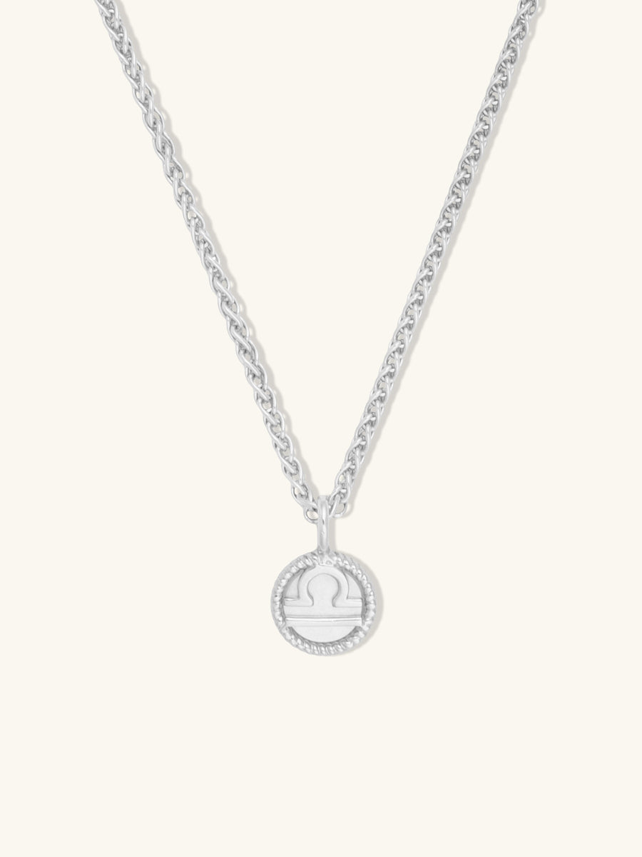Libra Zodiac Mother of Pearl 925 Sterling Silver Pendant | Wanderlust + Co
