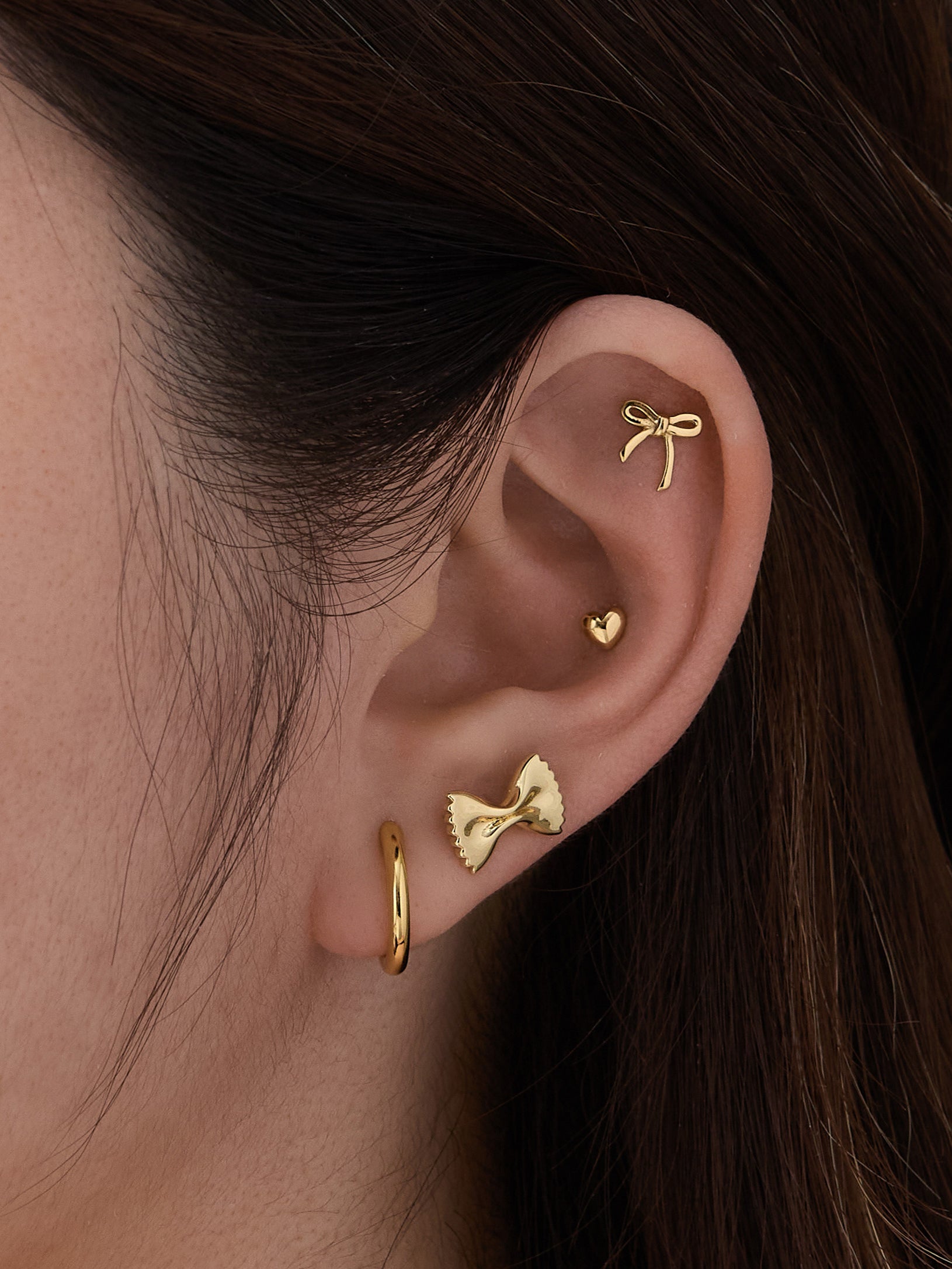Bow Gold Flat Back Earring | Wanderlust + Co