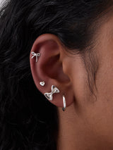 Bow Silver Flat Back Earring | Wanderlust + Co