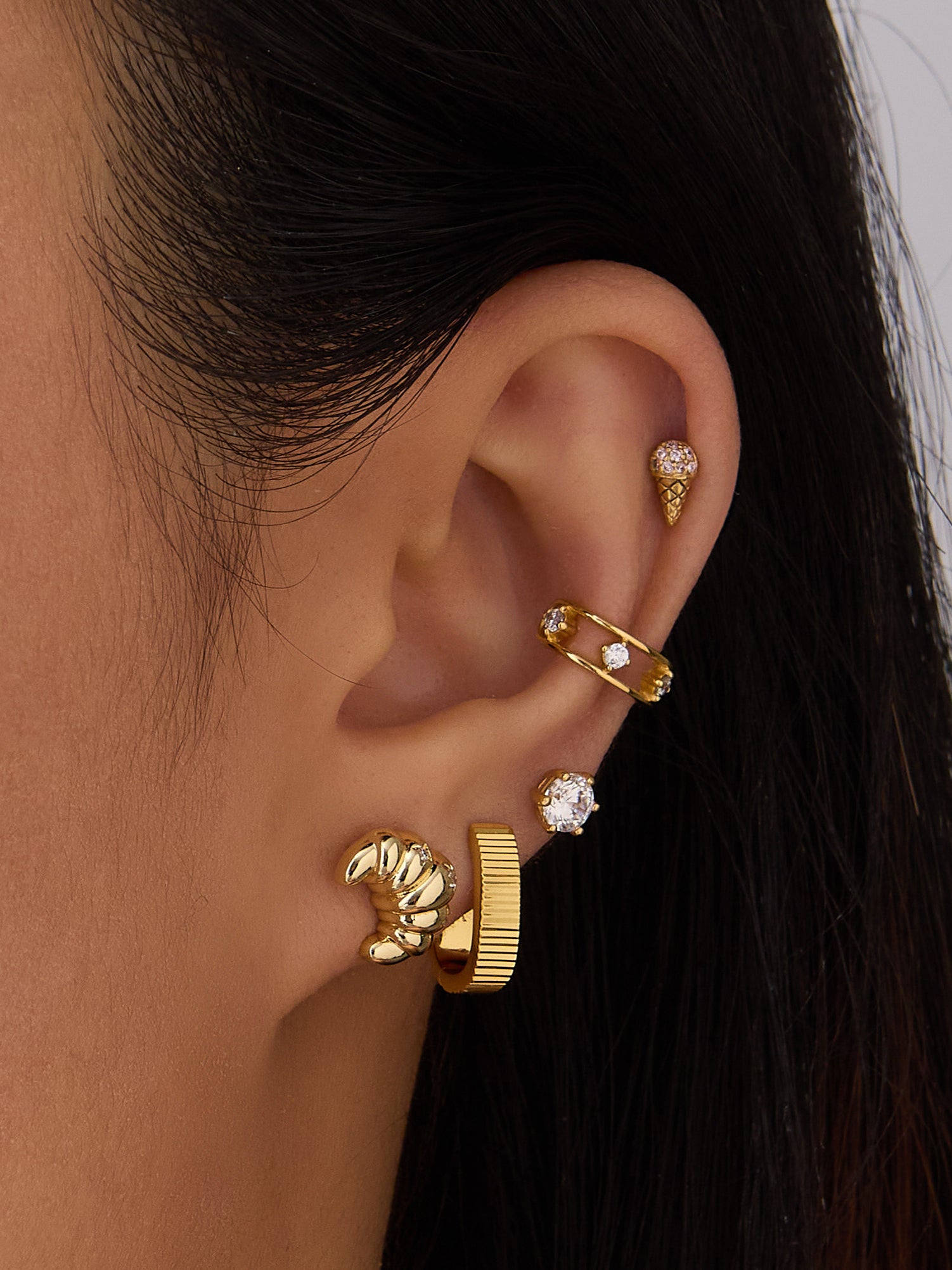 Ice Cream Gold Flat Back Earring | Wanderlust + Co