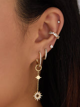 Diamante Gold Barbell Earring