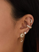 Sunlit Crescent Gold Drop Earrings | Wanderlust + Co