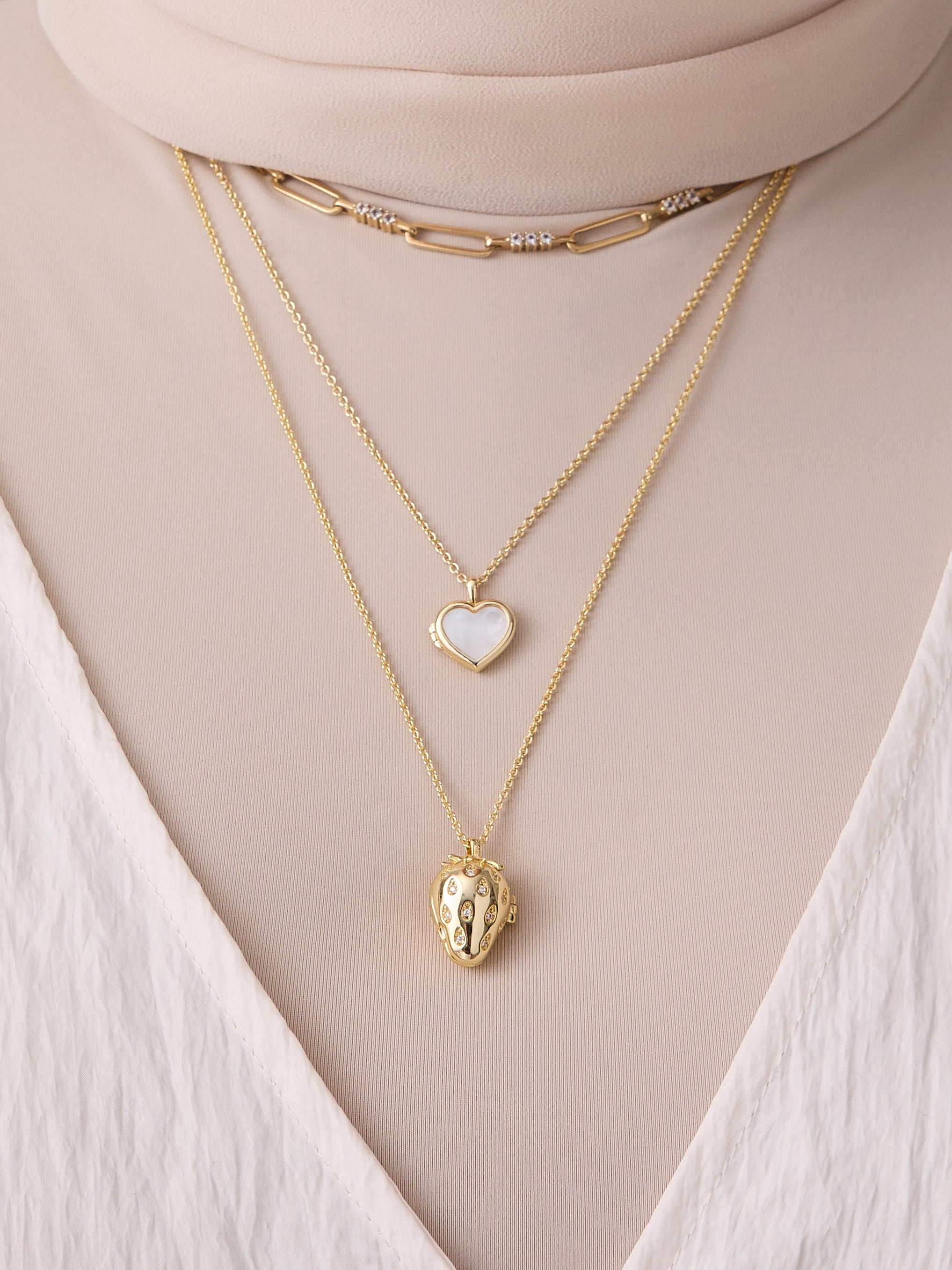 Heart Pearl & Gold Locket Necklace | Wanderlust + Co