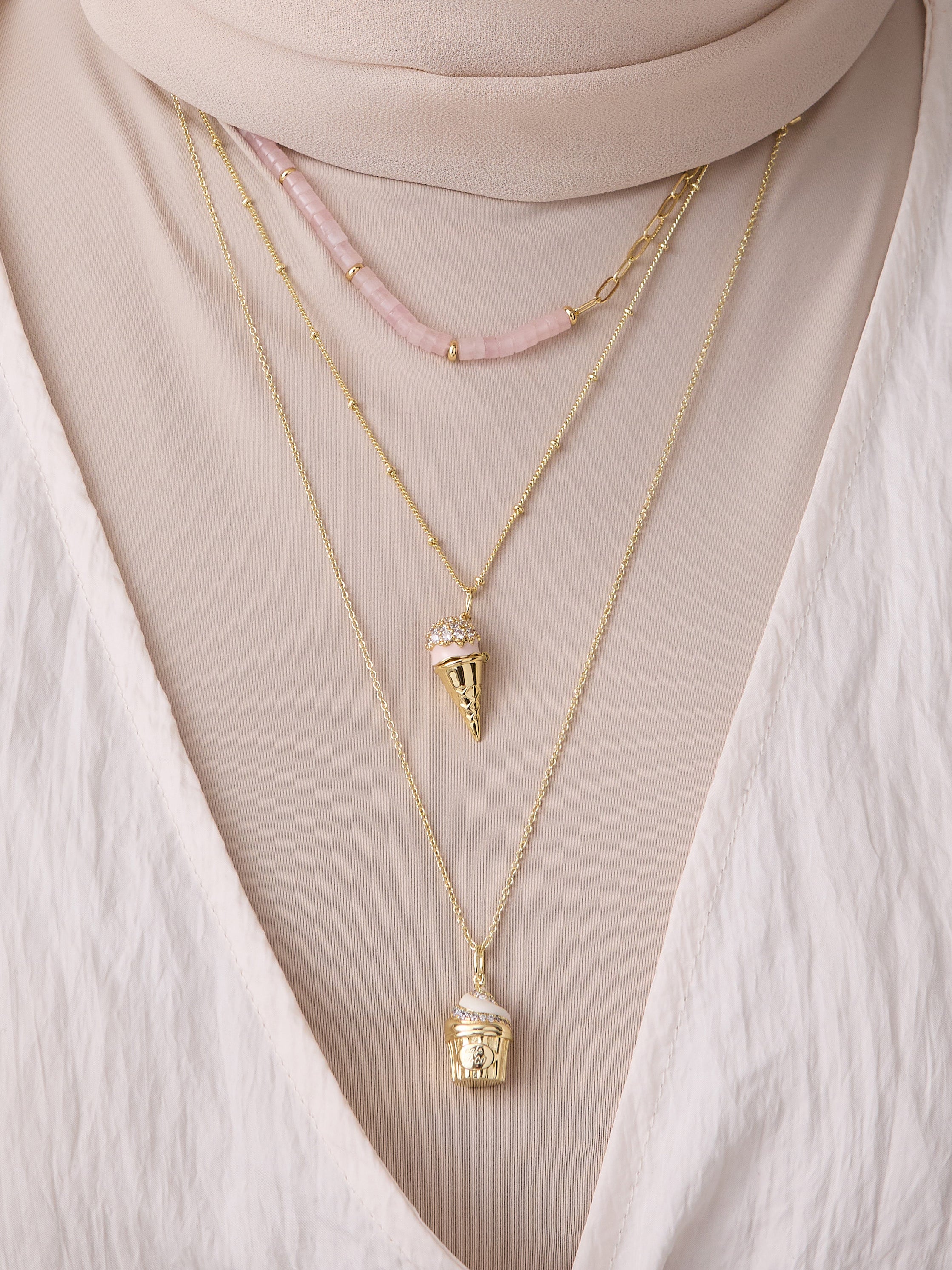 Cafe W+Co Ice-Cream Gold Necklace | Wanderlust + Co