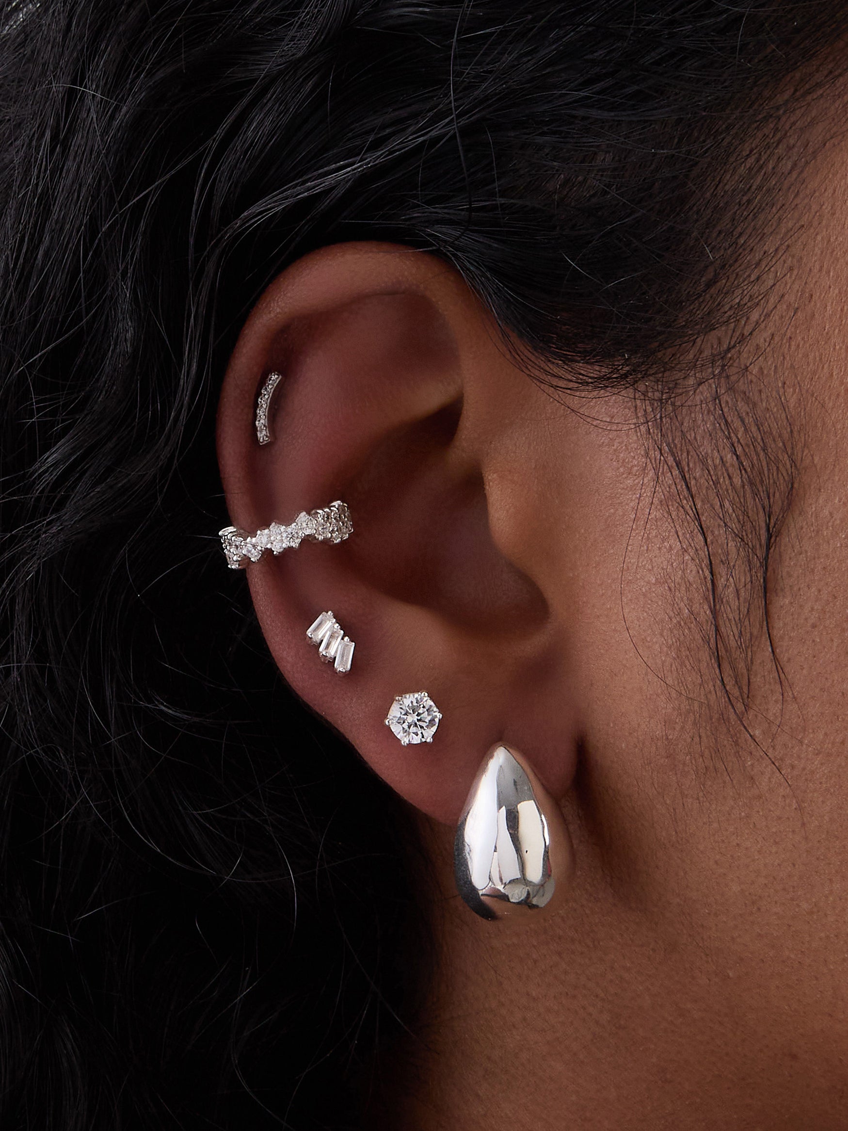 Teardrop Classic Silver 20mm Stud Earrings | Wanderlust + Co Teardrop Classic Silver 20mm Stud Earrings | Wanderlust + Co