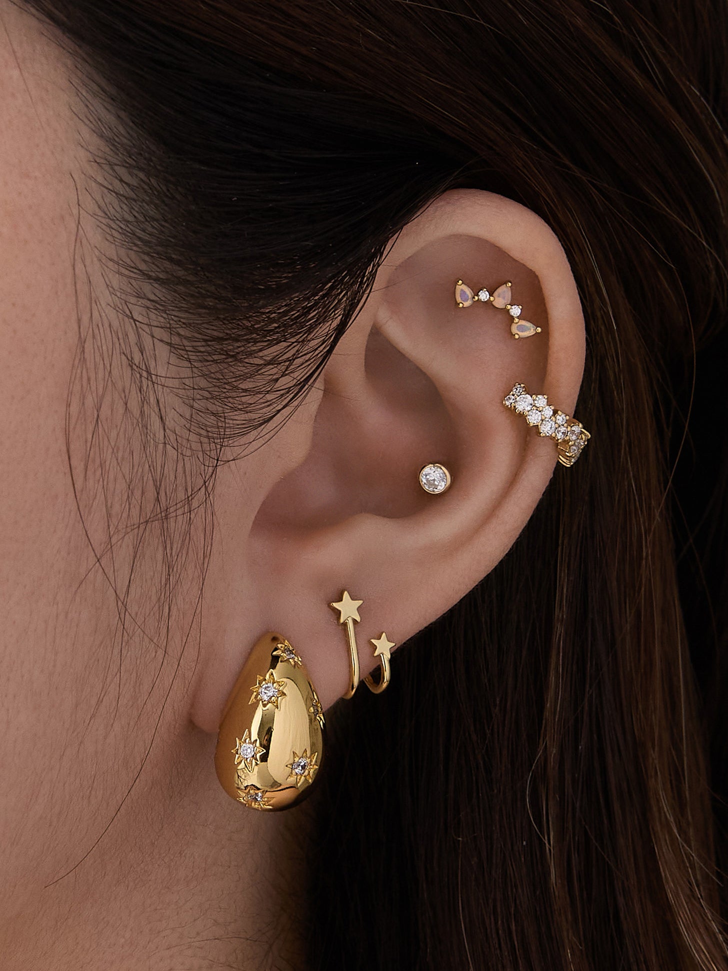 In The Stars Gold Huggie Earrings