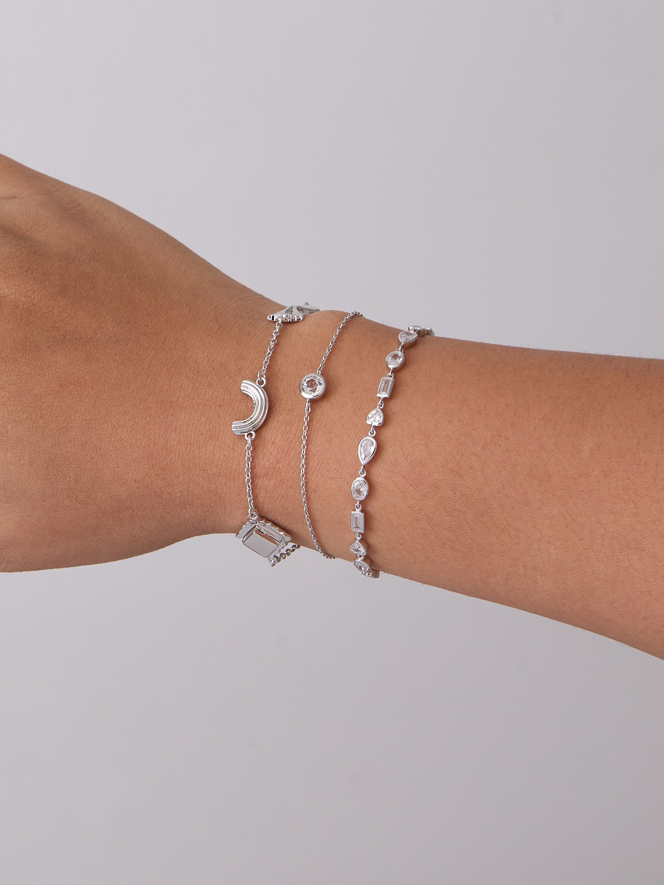 Multi Bezel 925 Sterling Silver Bracelet