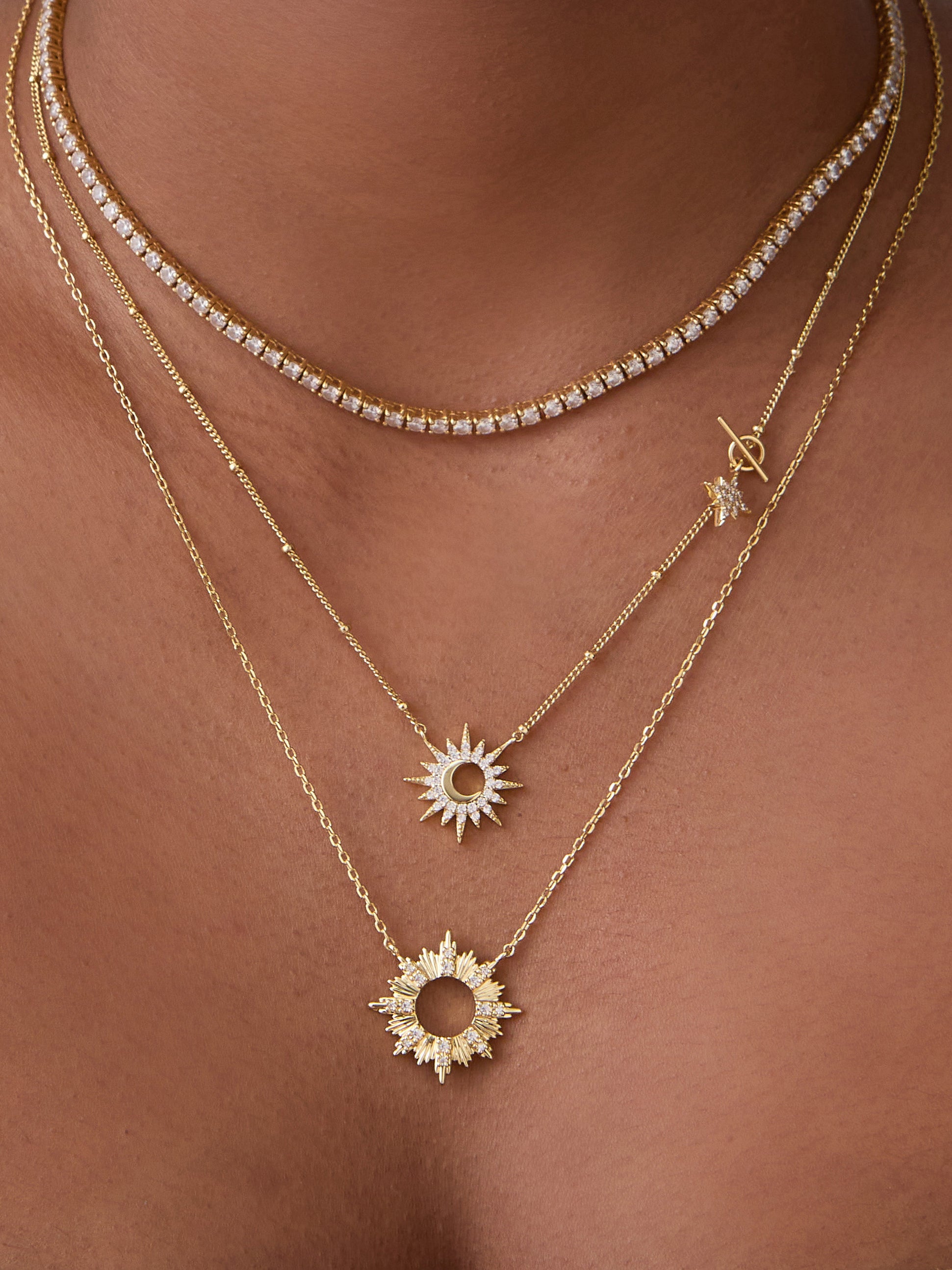 Sunlit Crescent Gold Necklace | Wanderlust + Co