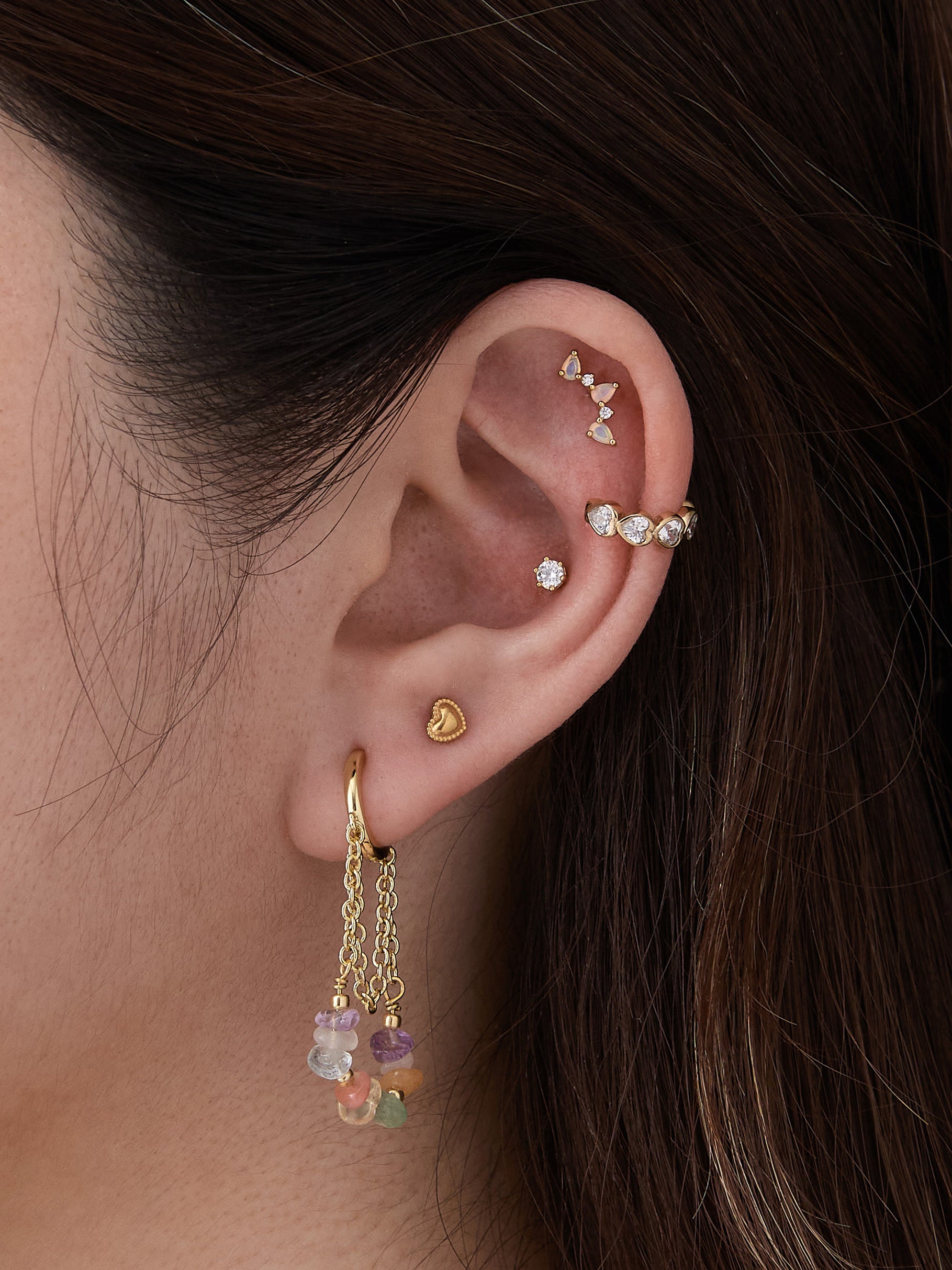 Kaleidoscope Beaded Gold Hoop Earrings | Wanderlust + Co
