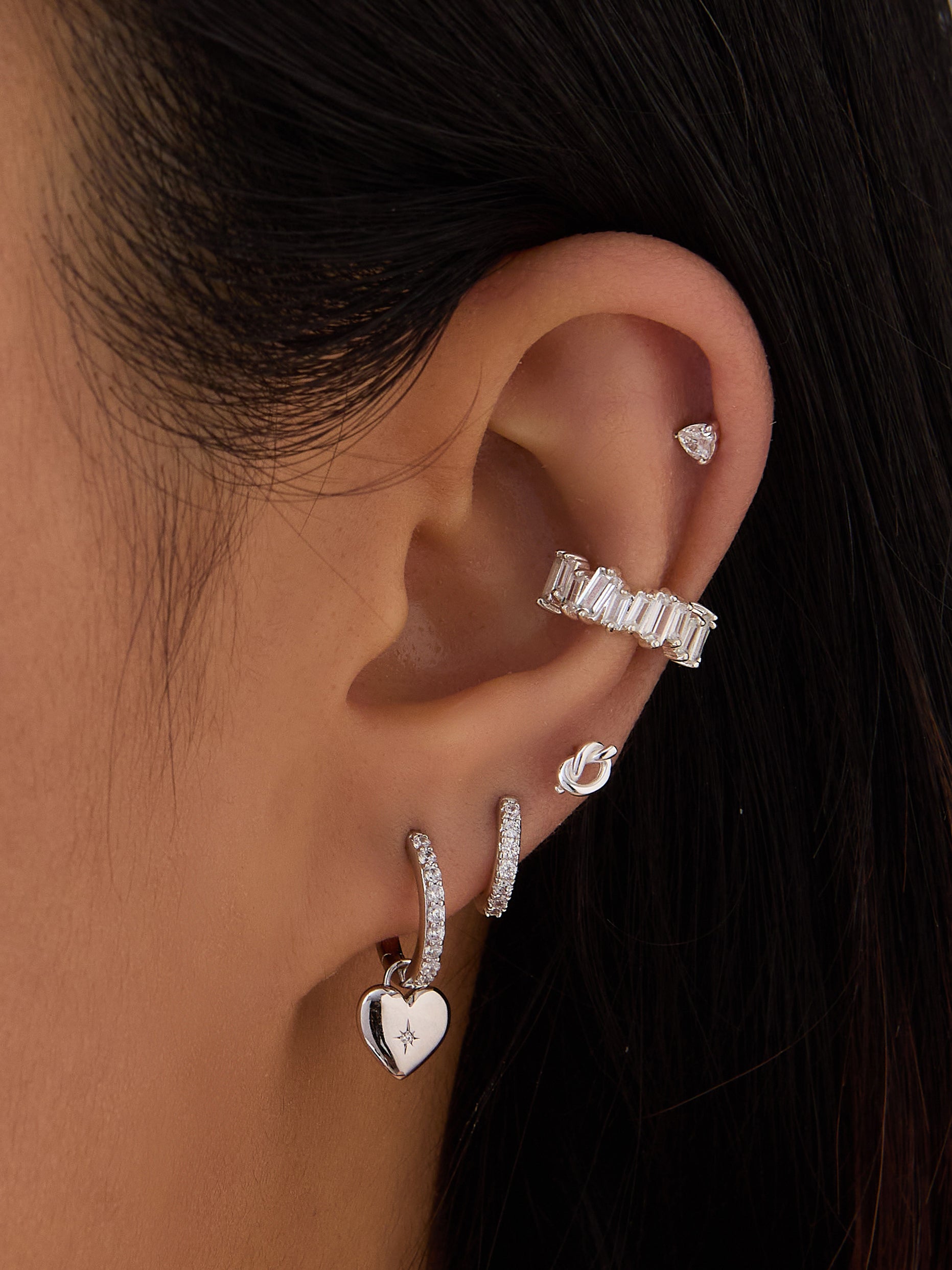 Love Knot Silver Flat Back Earring | Wanderlust + Co