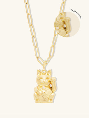 Lucky Cat Gold Necklace