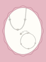 Petite Tennis Heart Silver Set