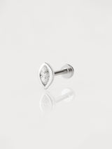 Marquise Bezel Silver Flat Back Earring | Wanderlust + Co