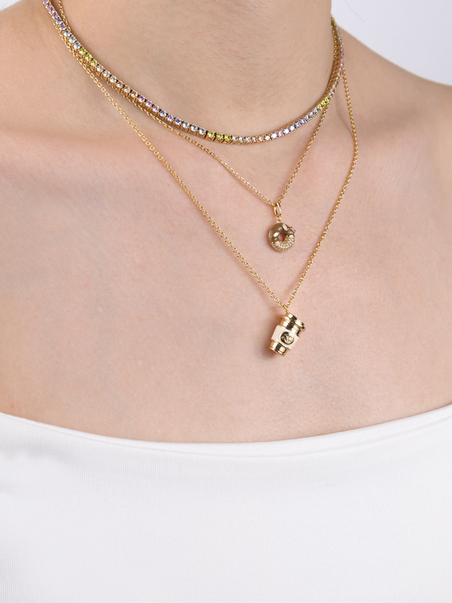 Donut Coffee Glazed Gold Necklace | Wanderlust + Co