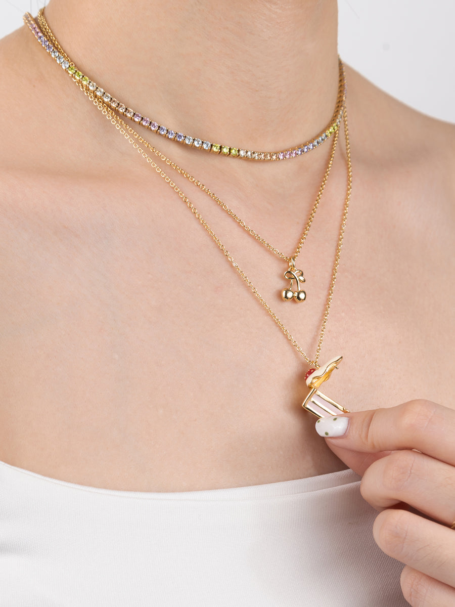Strawberry Shortcake Gold Locket Necklace | Wanderlust + Co