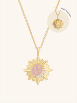 Moonlit Taupe & Gold Locket Necklace