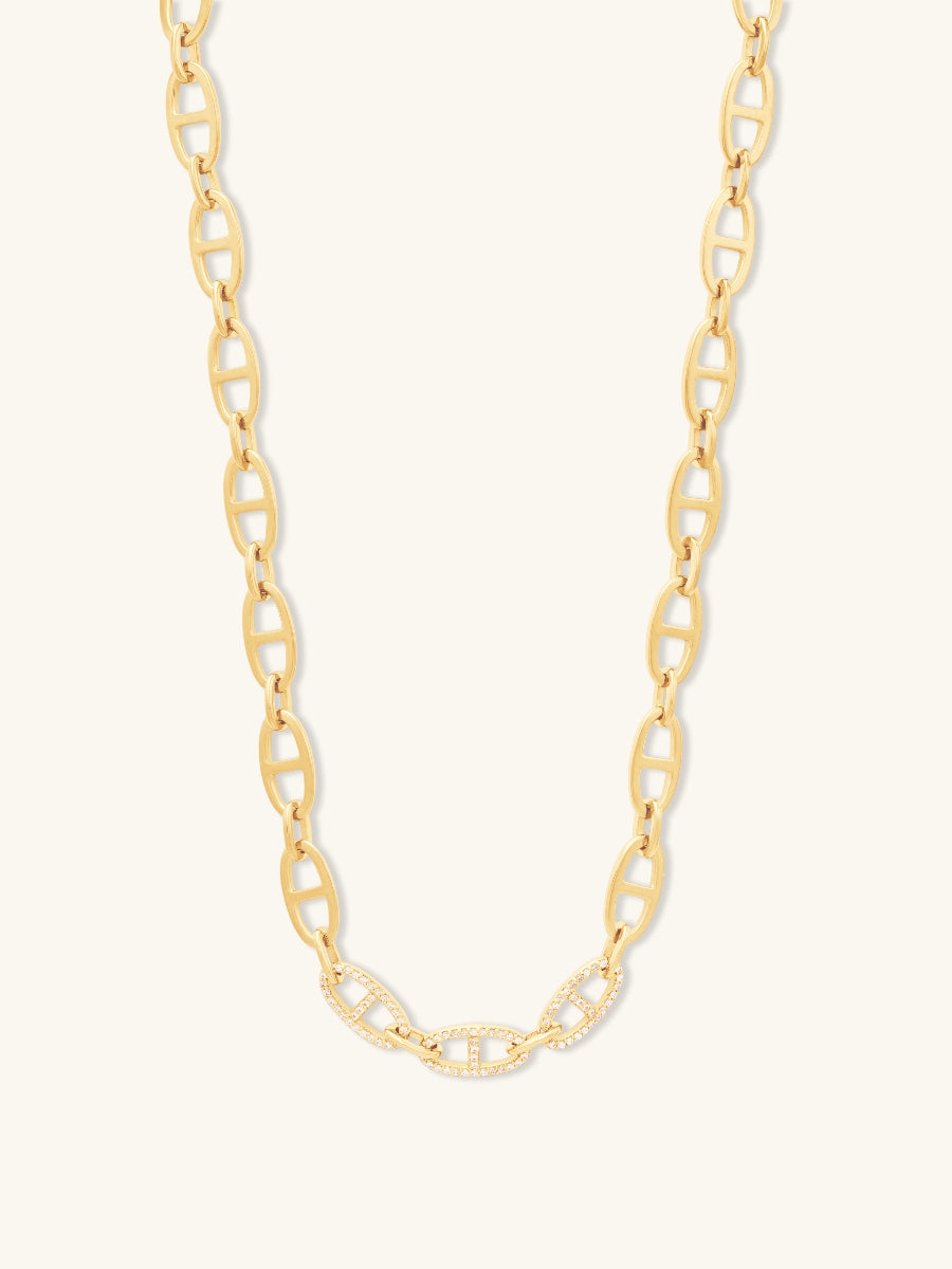 Multi Link Anchor 14K Gold Vermeil Necklace | Wanderlust + Co