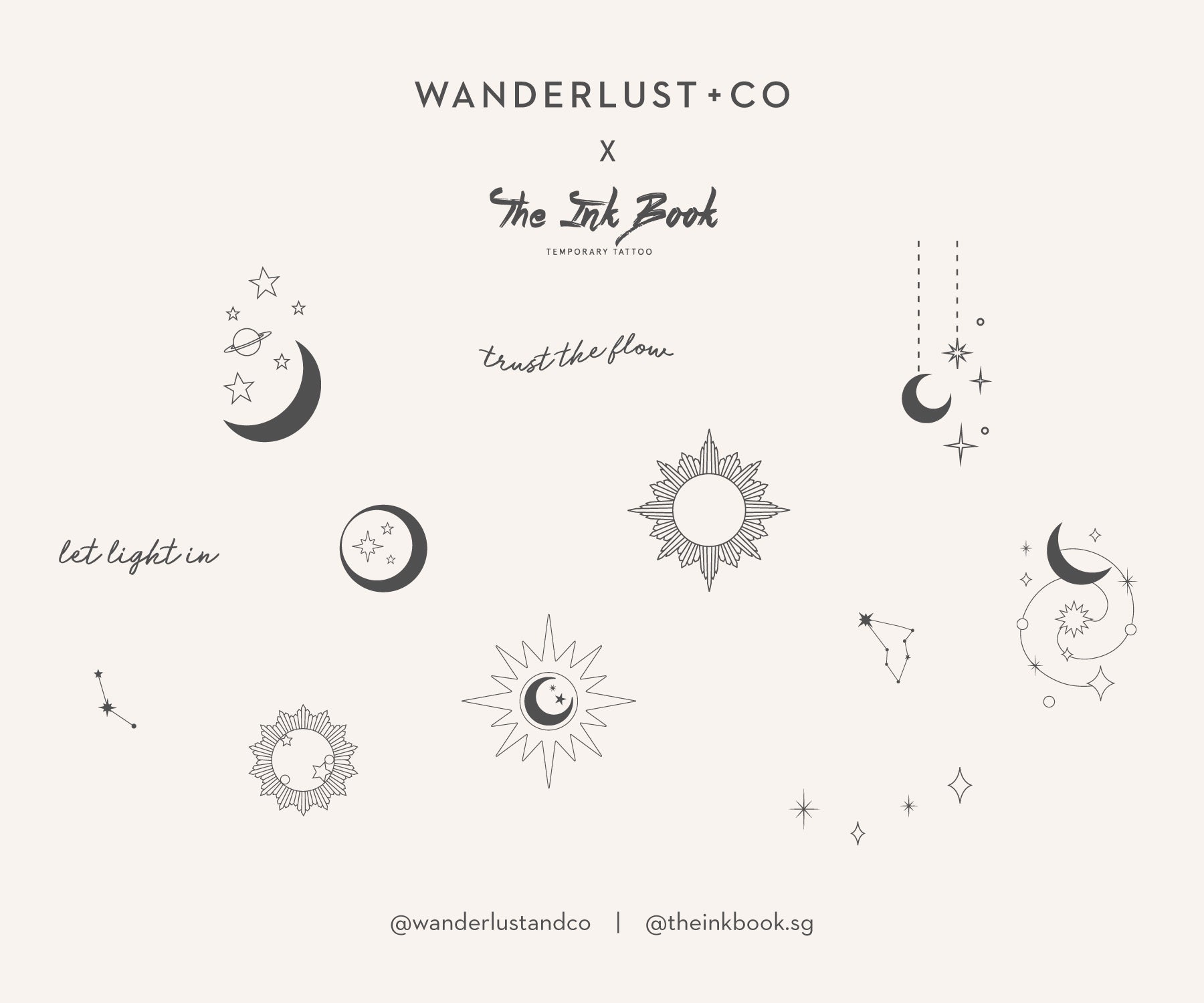 Wanderlust Ink Wanderlust + Co x The Ink Book Temporary Tattoo Sheet