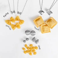 Bow Tie Pasta Silver Necklace