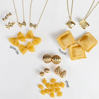 Bow Tie Pasta Gold Stud Earrings