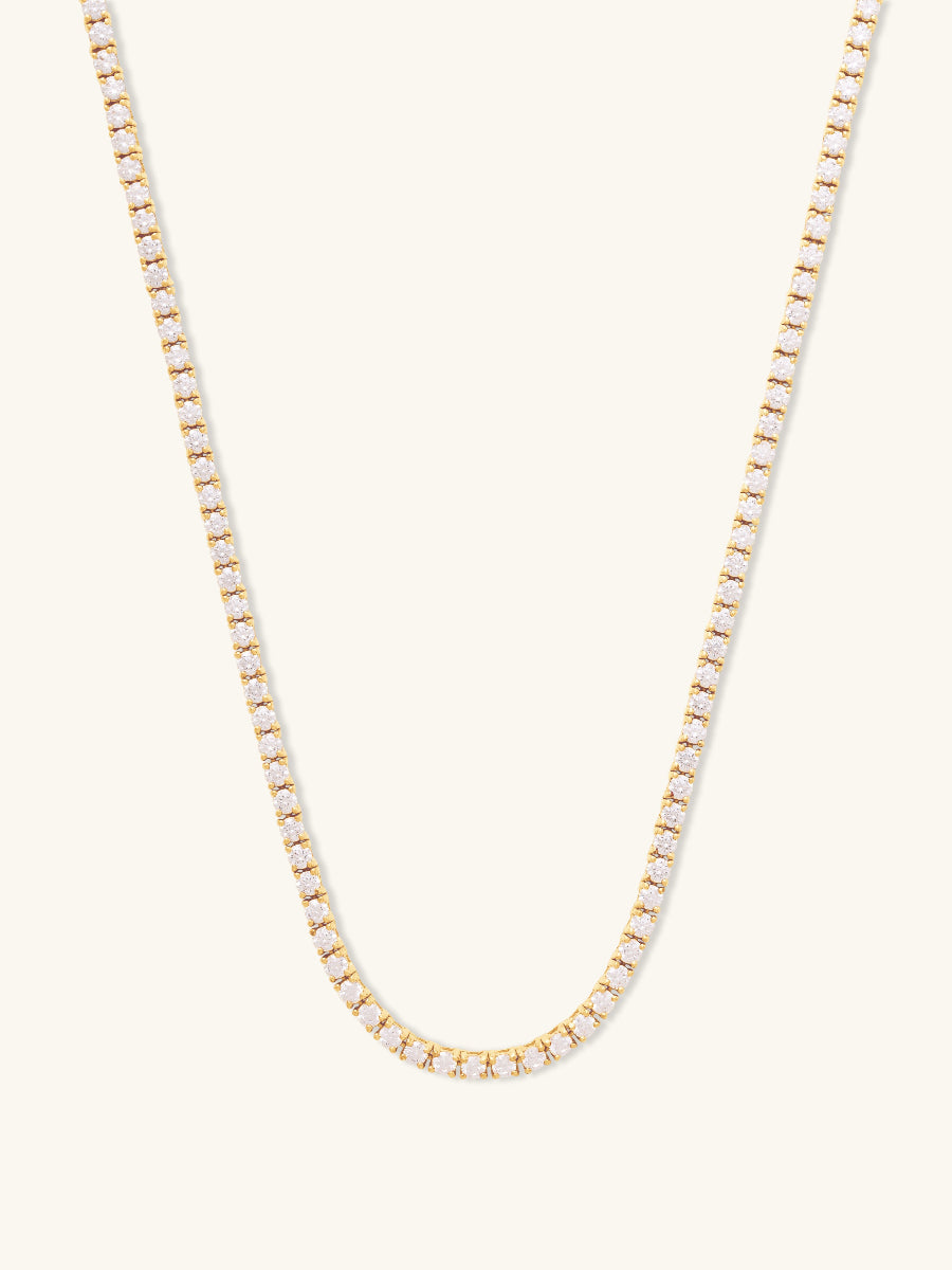 Pave 14K Gold Vermeil Tennis Necklace | Wanderlust + Co