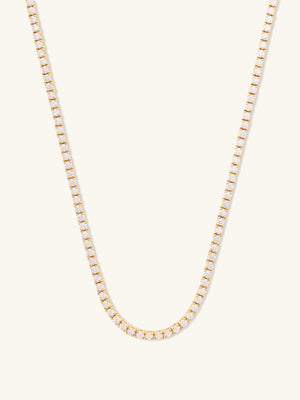 Pave 14K Gold Vermeil Tennis Necklace | Wanderlust + Co