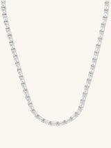 Pave 925 Sterling Silver Baguette Tennis Necklace | Wanderlust + Co