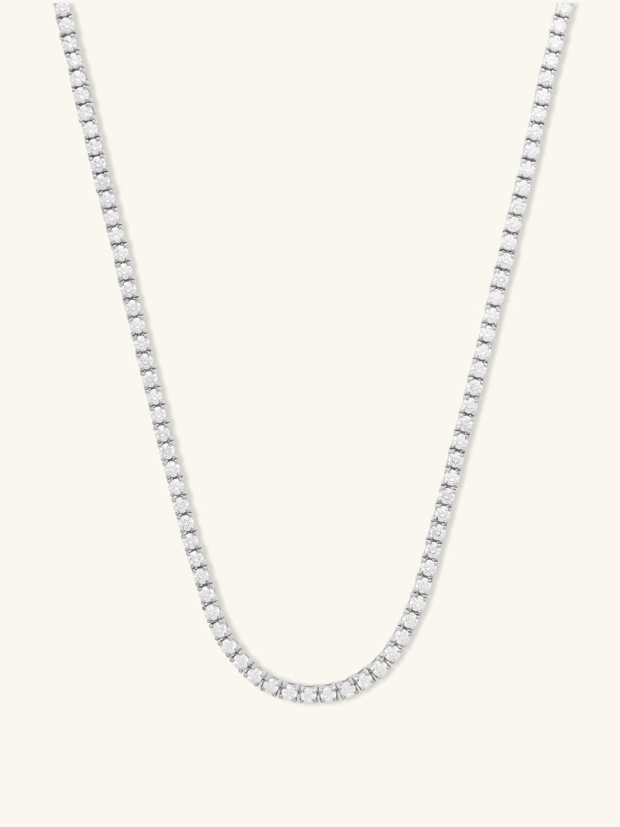 Pave 925 Sterling Silver Tennis Necklace | Wanderlust + Co