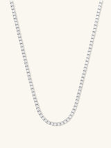 Pave 925 Sterling Silver Tennis Necklace