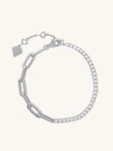 Pave Link Chain 925 Sterling Silver Tennis Bracelet | Wanderlust + Co