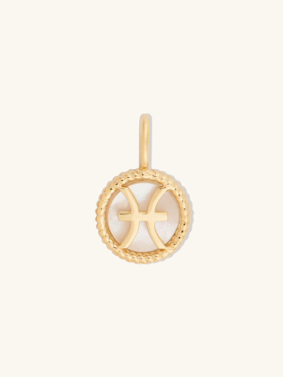 Pisces Zodiac Mother of Pearl 14K Gold Vermeil Pendant | Wanderlust + Co
