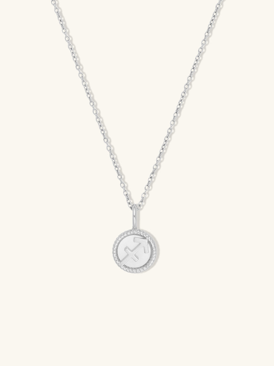 Sagittarius Zodiac Mother of Pearl 925 Sterling Silver Pendant | Wanderlust + Co